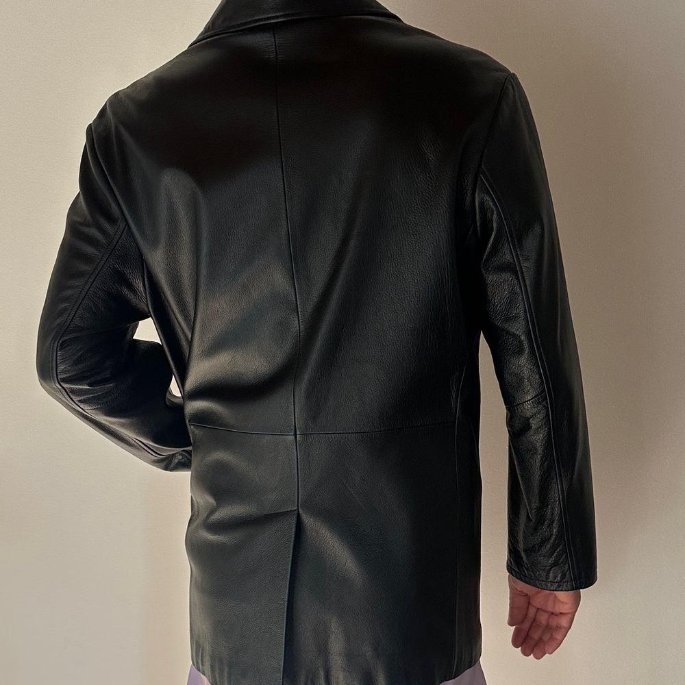 Leather Y2K- Vintage - Men's Black Leather Jacket DKNY - Picture 5 of 16